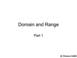 Domain and Range Part 1 