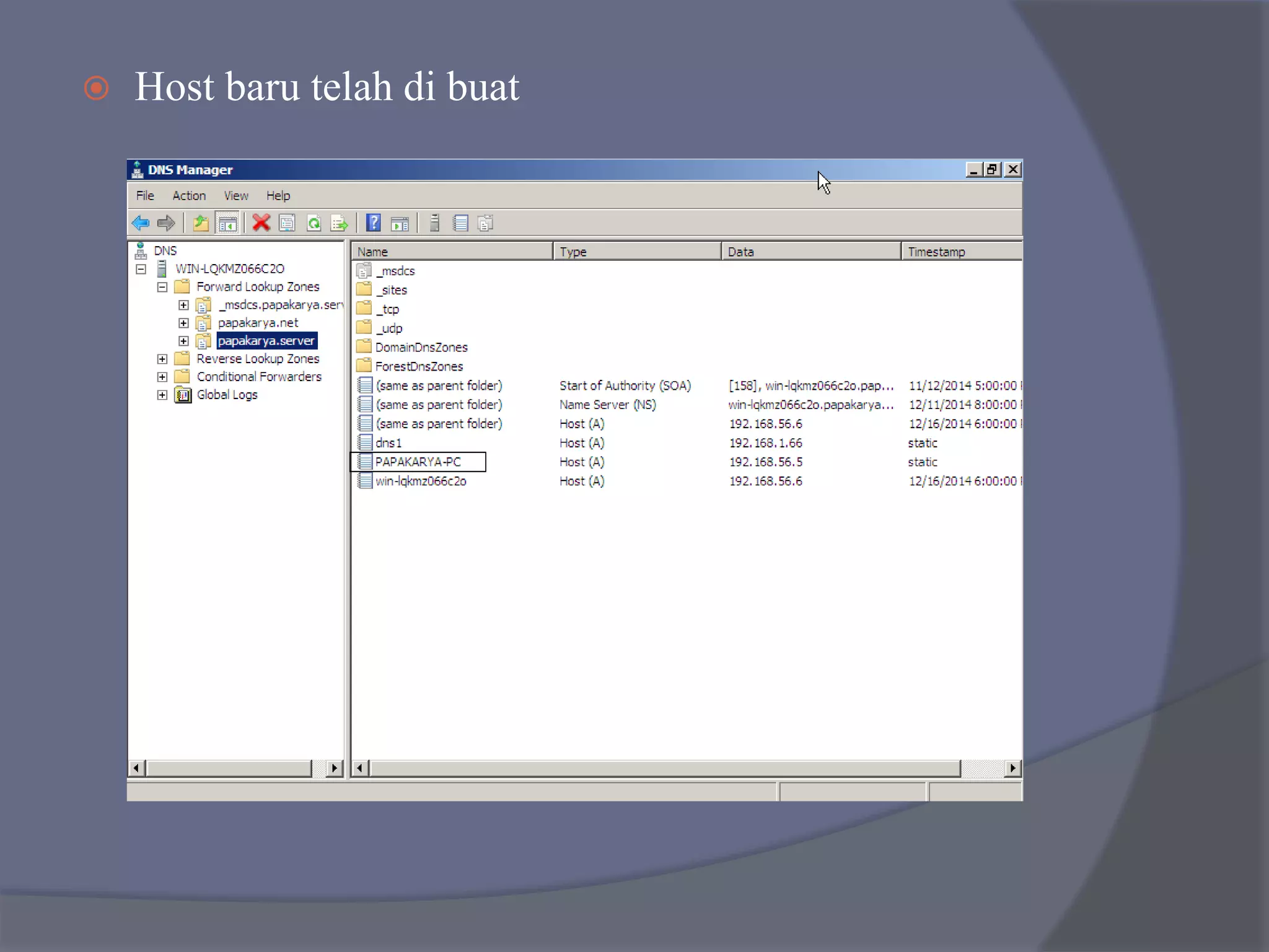  Host baru telah di buat
 