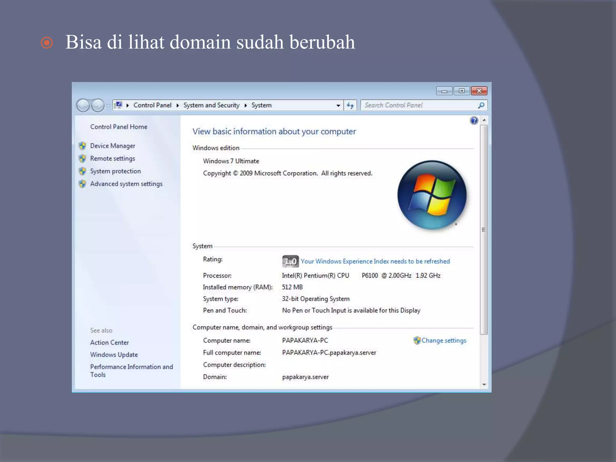  Bisa di lihat domain sudah berubah
 