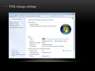 • Pilih change settings
 