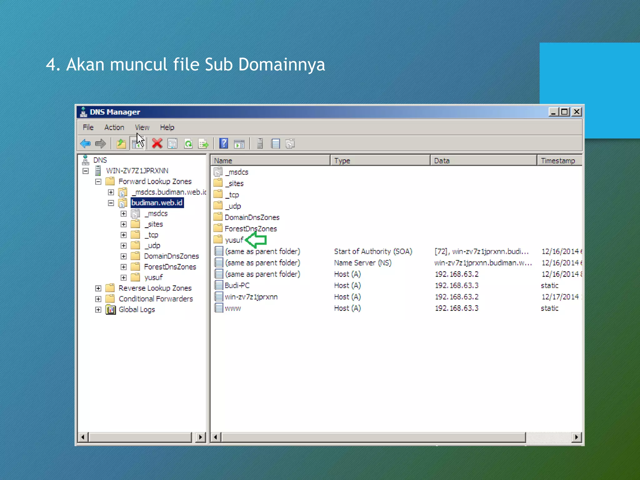 4. Akan muncul file Sub Domainnya
 