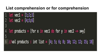 List comprehension or for comprehension
 