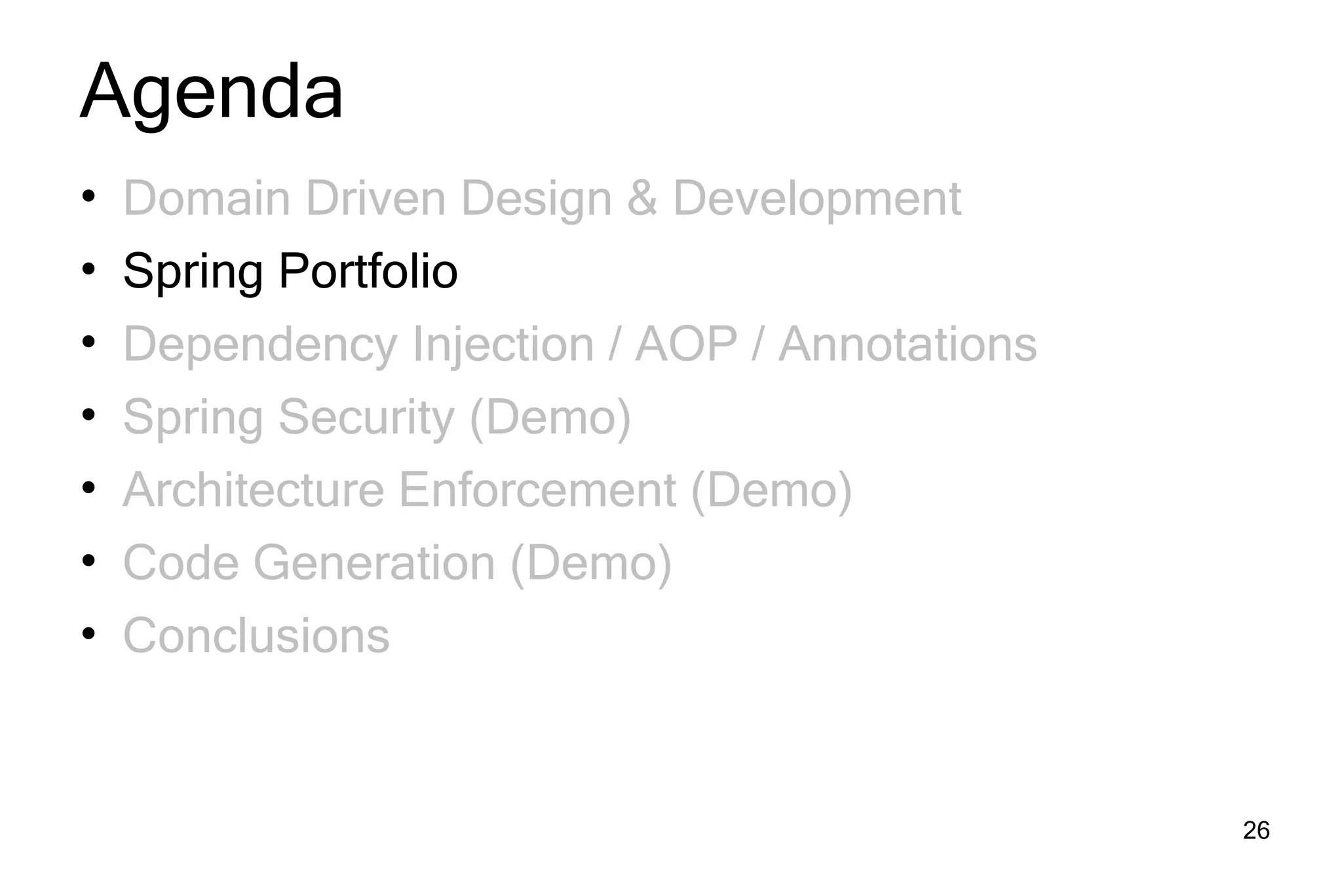 Domain Driven Design Development Spring Portfolio