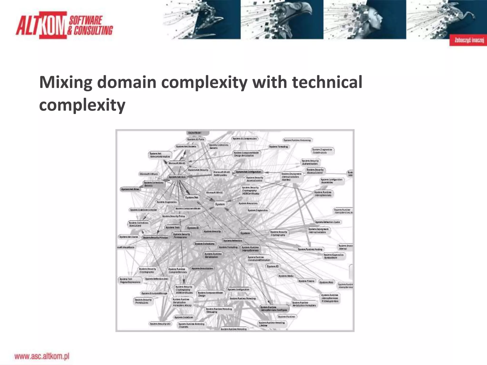 Mixing domain complexity with technical
complexity
 