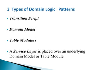 Domain logic patterns of Software Architecture | PPT