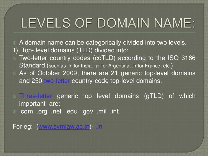 domain name and trade dispute india two letter country code