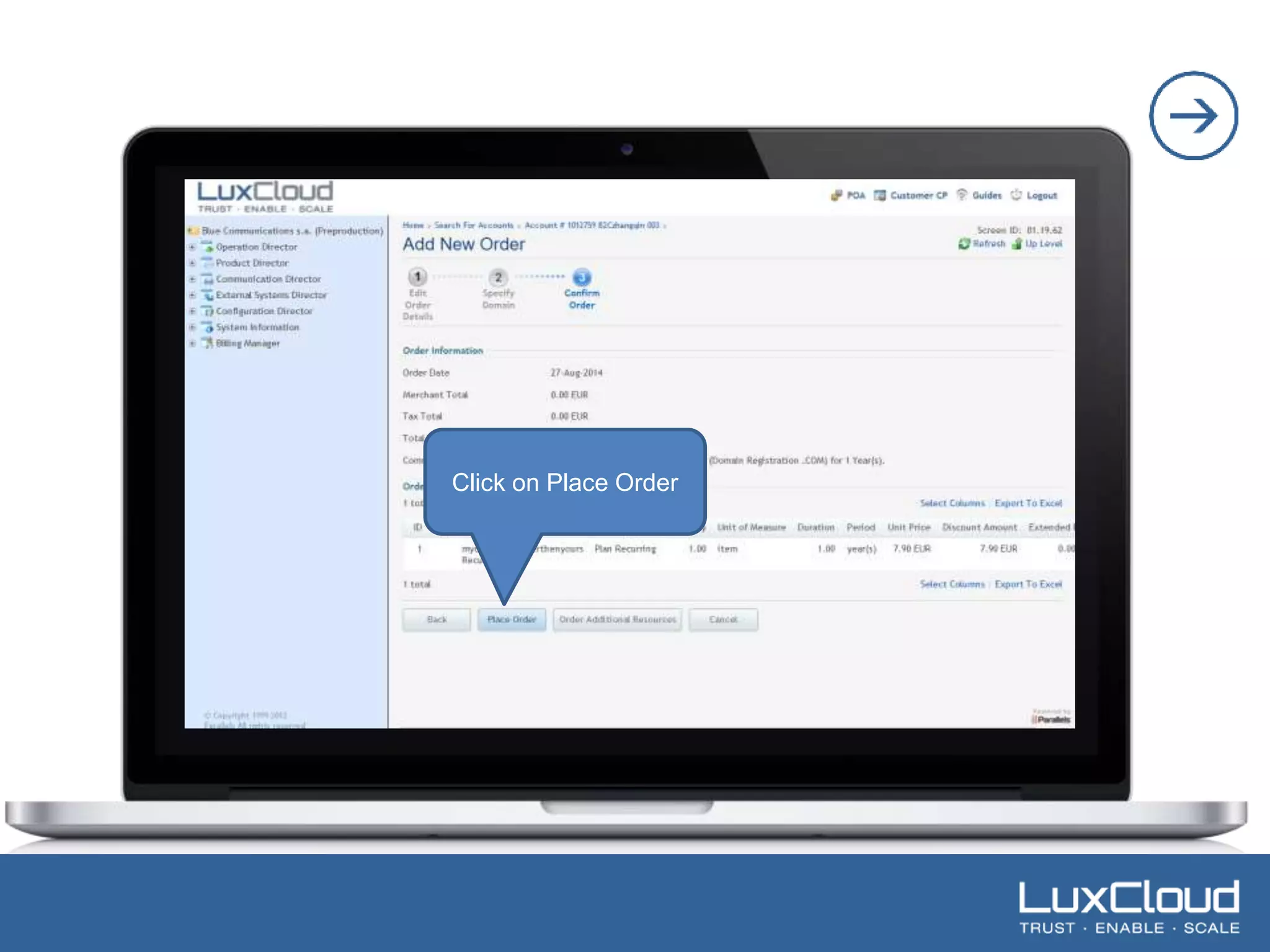 .| 
Click on Place Order 
 