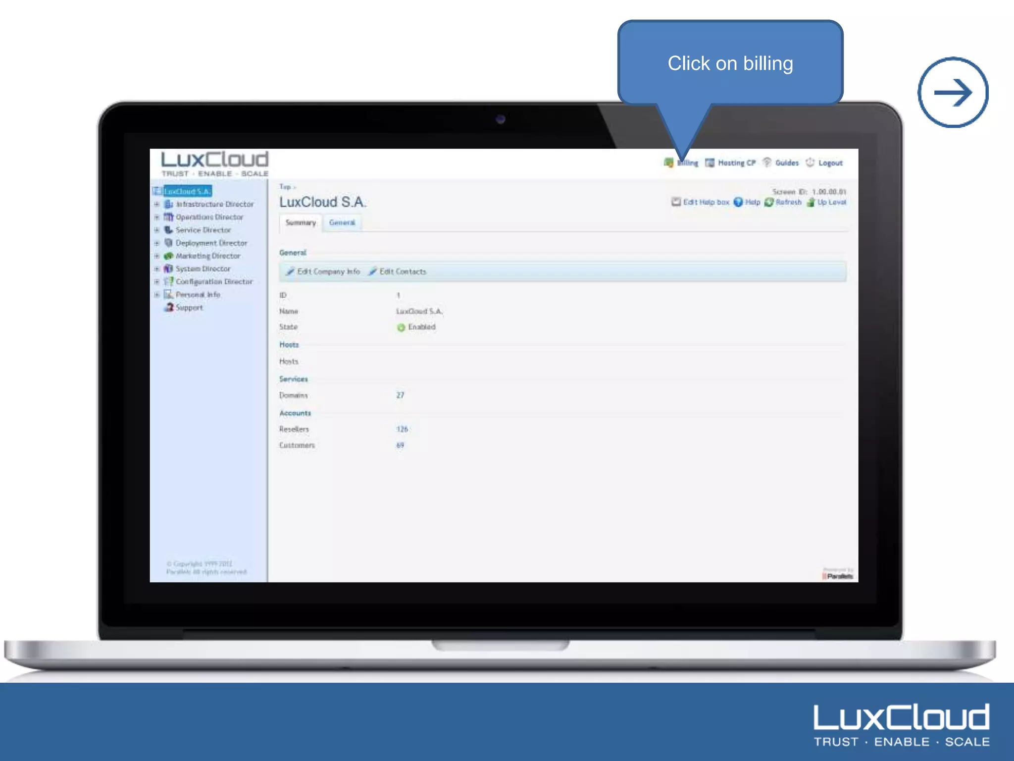 .| 
Click on billing 
 