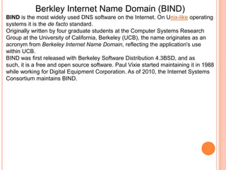 DNS ResolversThe client-side of the DNS is called a DNS resolver. It is responsible for initiating and sequencing the queries that ultimately lead to a full resolution (translation) of the resource sought, e.g., translation of a domain name into an IP address.A DNS query may be either a non-recursive query or a recursive query:A non-recursive query is one in which the DNS server provides a record for a domain for which it is authoritative itself, or it provides a partial result without querying other servers.A recursive query is one for which the DNS server will fully answer the query (or give an error) by querying other name servers as needed. DNS servers are not required to support recursive queries.The resolver, or another DNS server acting recursively on behalf of the resolver, negotiates use of recursive service using bits in the query headers.Resolving usually entails iterating through several name servers to find the needed information. However, some resolvers function more simply by communicating only with a single name server. These simple resolvers (called "stub resolvers") rely on a recursive name server to perform the work of finding information for them.