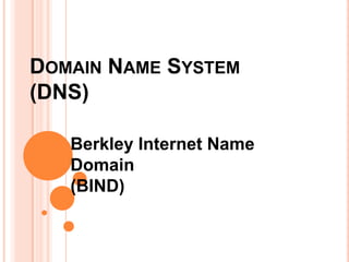 Domain Name System (DNS) Berkley Internet Name Domain (BIND) 
