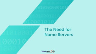 The Need for
Name Servers
 