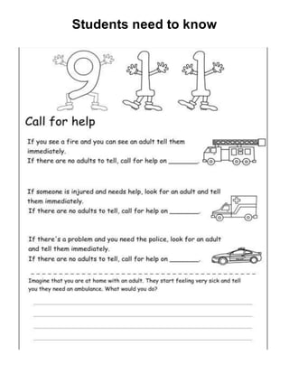 Students need to know
 