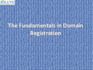 The Fundamentals in Domain
        Registration
 