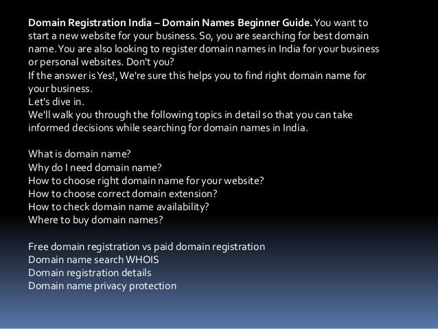 Domain Registration India Domain Names Beginner Guide Images, Photos, Reviews