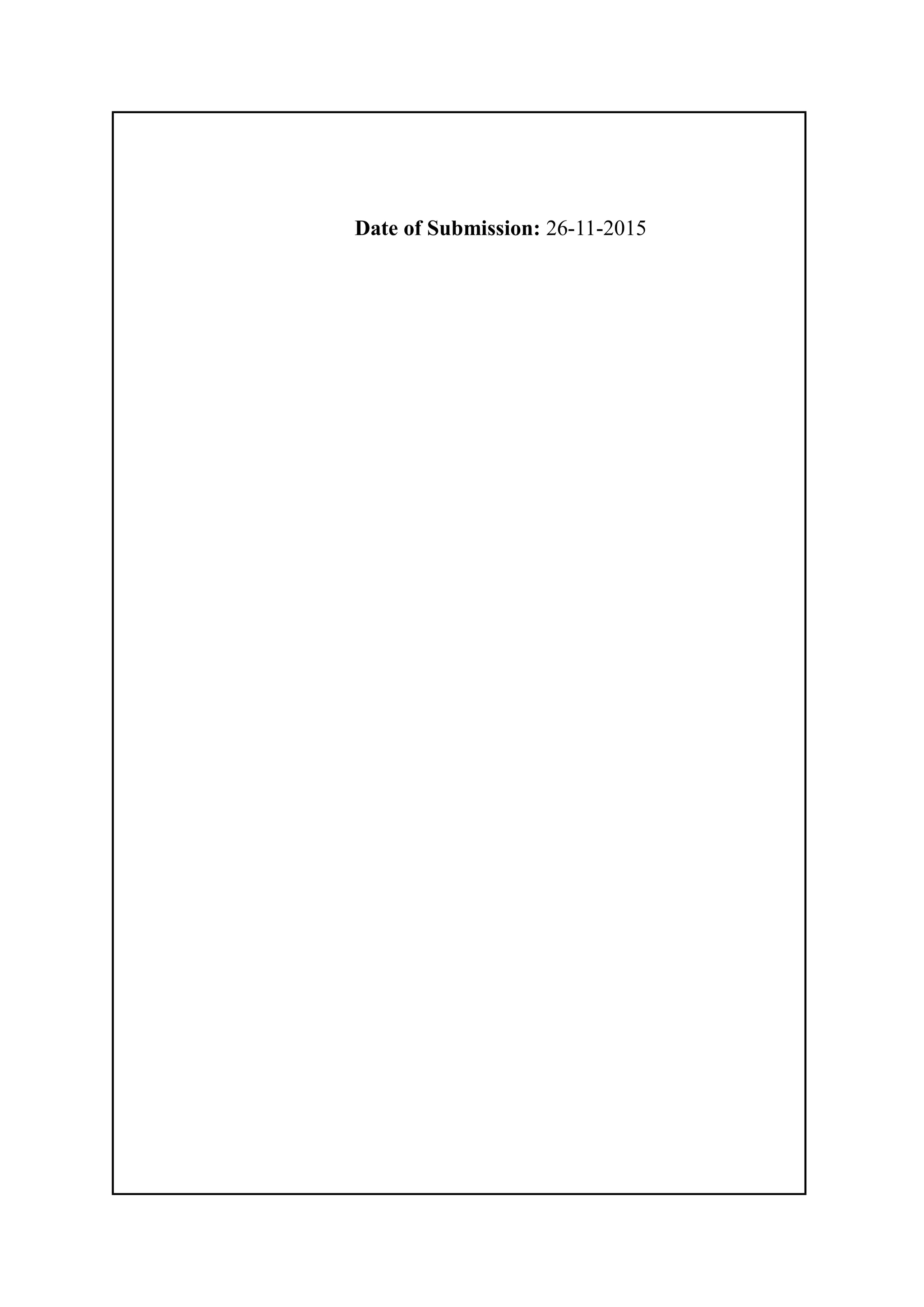 Date of Submission: 26-11-2015
 