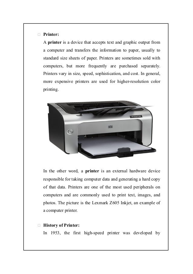 assignment on printer