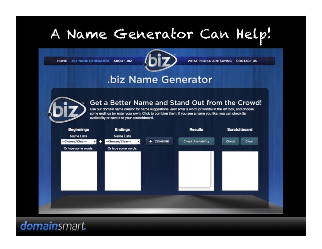 A Name Generator Can Help!http://my.biz/biz-dng-domain ...