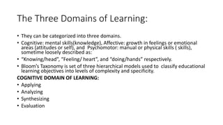 Domains of learning | PPTX | Education