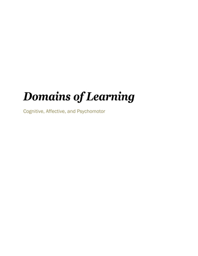 Domains Of Learning Pdf