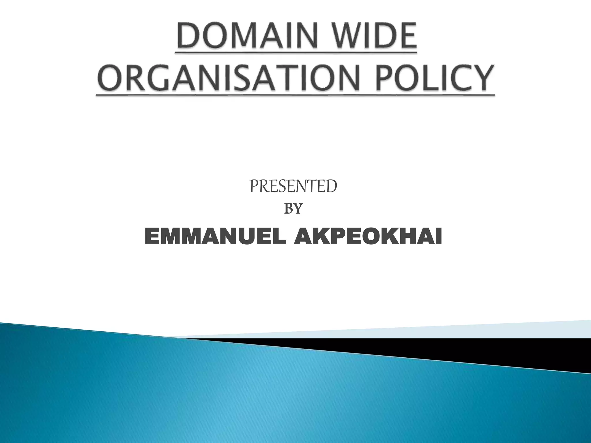 PRESENTED
BY
EMMANUEL AKPEOKHAI
 