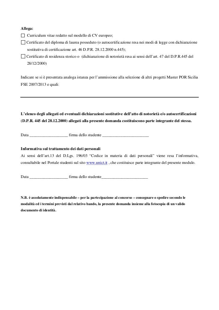 Curriculum vitae autocertificazione 05 image