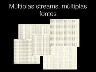 Múltiplas streams, múltiplas
fontes
 
