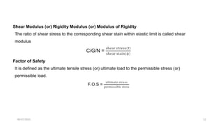 Mod Of Rigidity Introduction to Design of Machine Elements | PPTX
