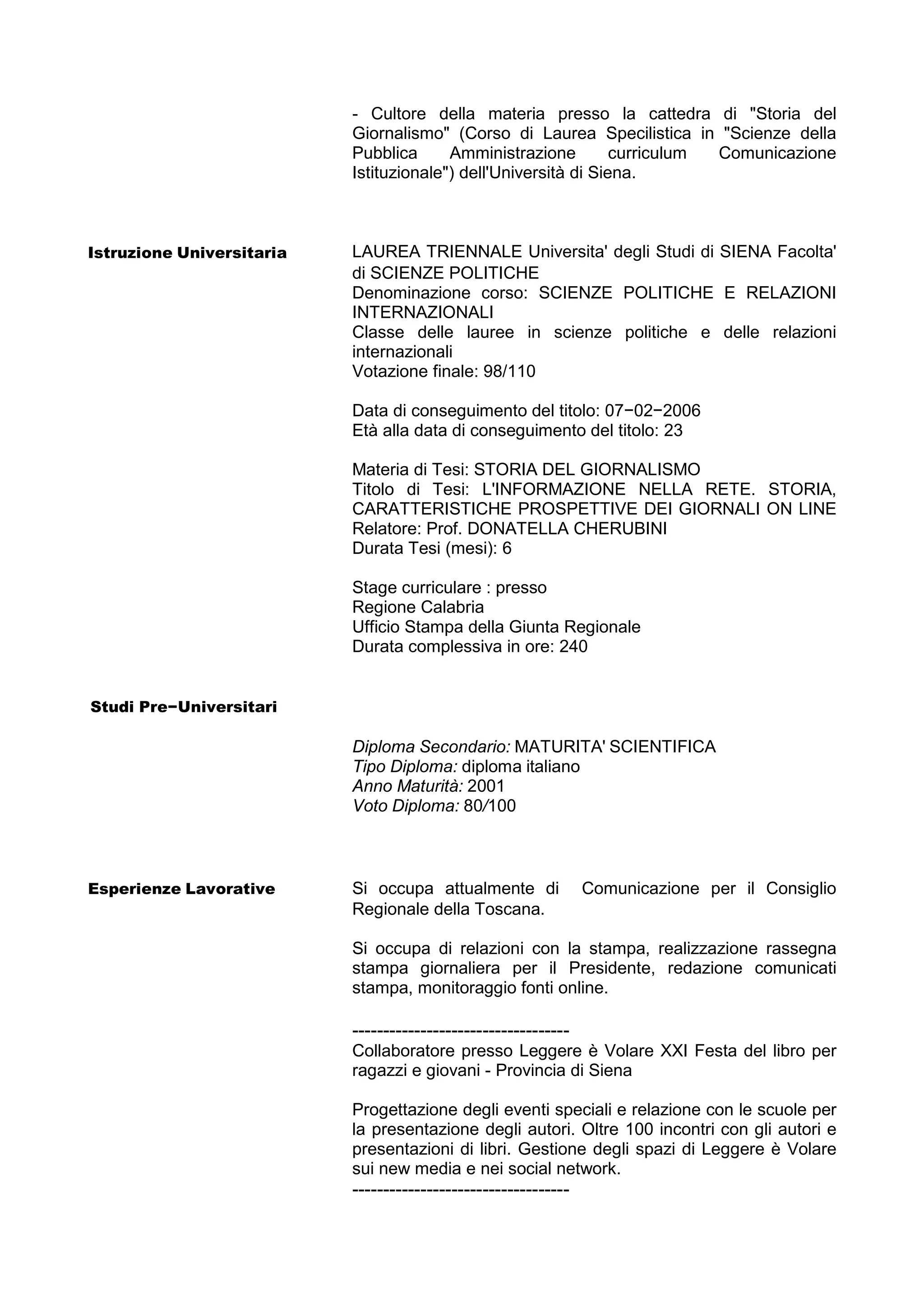 Domenico bova cv | PDF