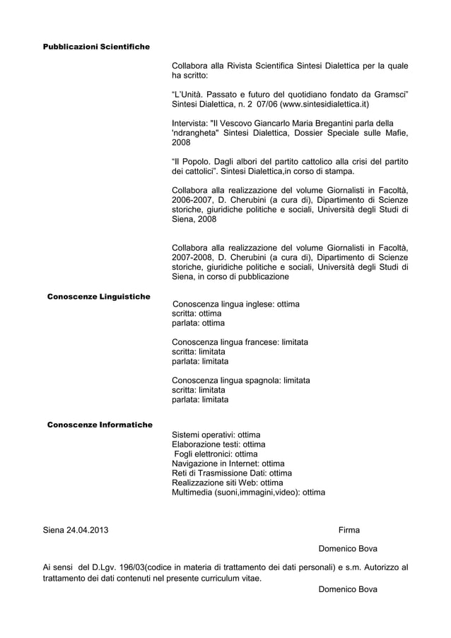 Domenico bova cv | PDF