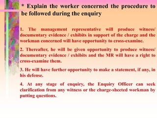 Domestic enquiry-procedure-ppt-industrial-relations | PPTX