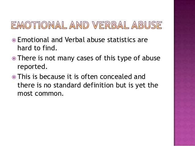 a paper on verbal and emotional abuse a paper on verbal and emotional abuse
