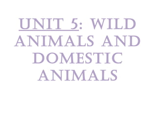 Unit 5: wild
animals and
domestic
animals
 