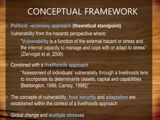 Domestic food production and hazard vulnerability jamaica