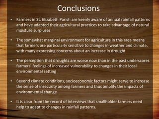Domestic food production and hazard vulnerability jamaica