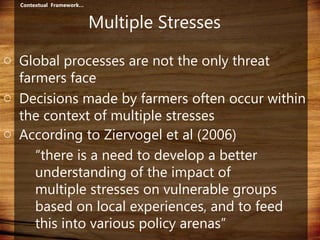 Domestic food production and hazard vulnerability jamaica