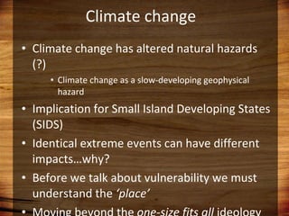Domestic food production and hazard vulnerability jamaica