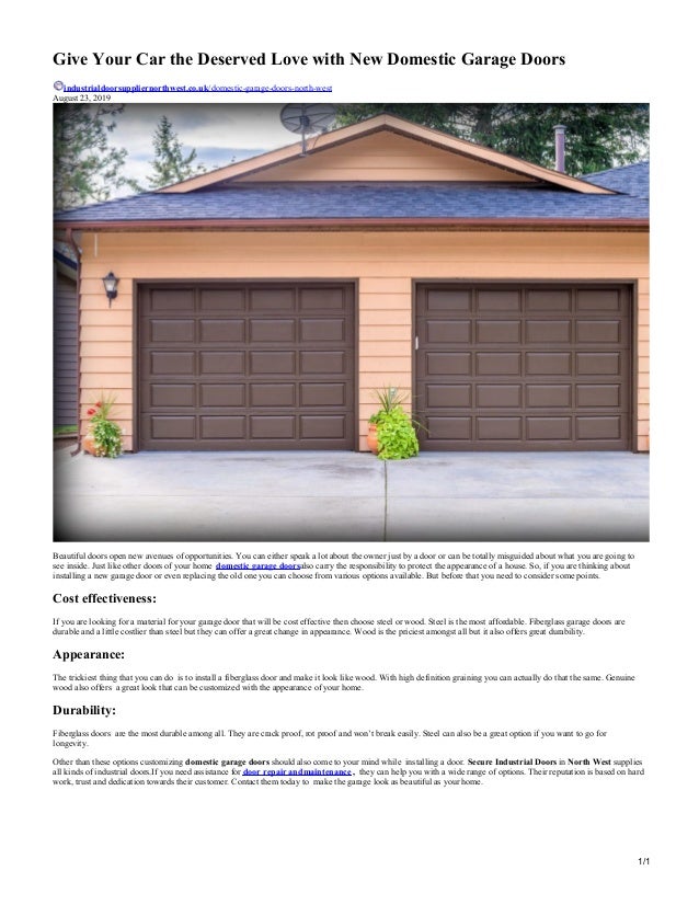 Give Your Car The Deserved Love With New Domestic Garage