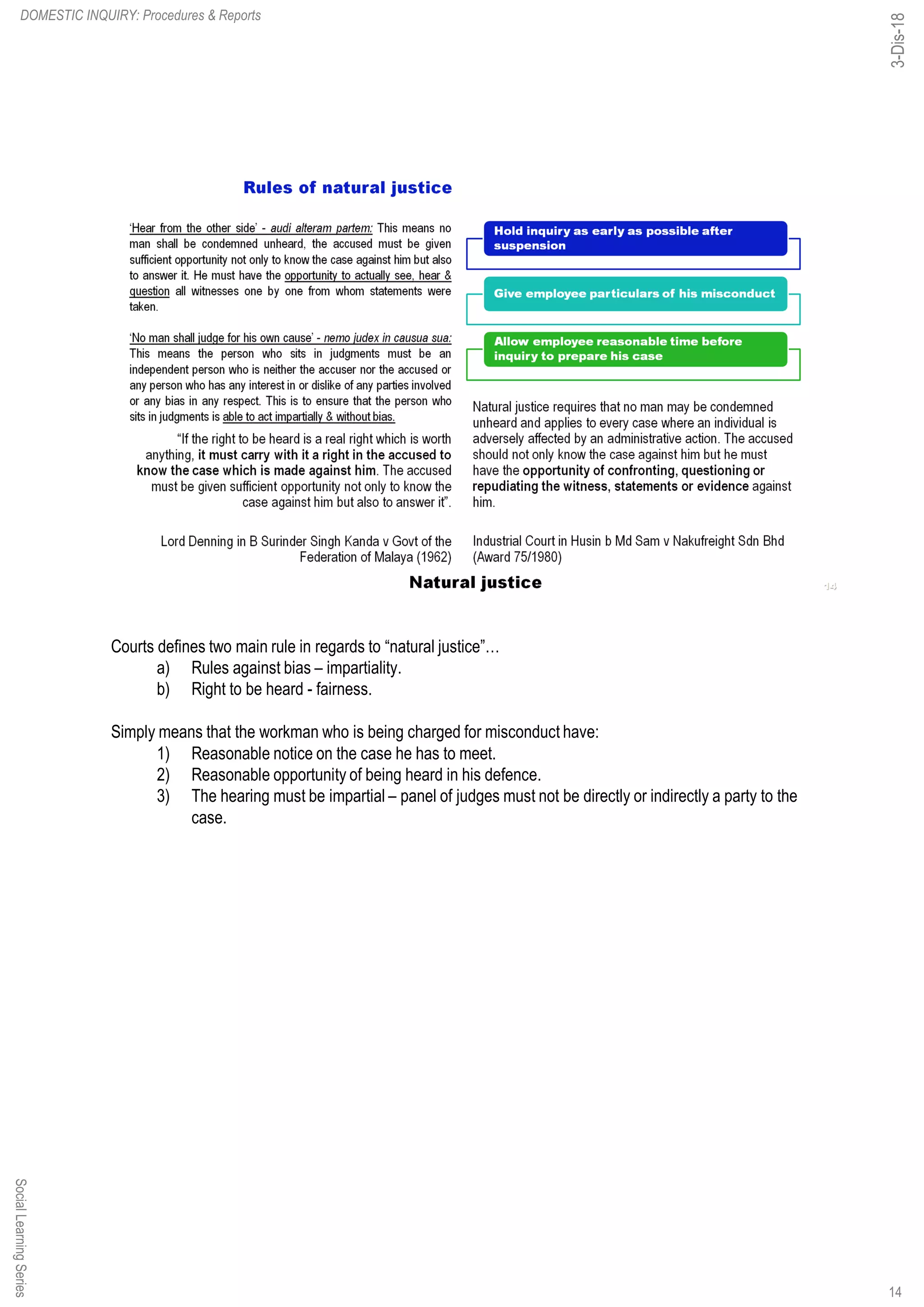 Domestic Inquiry Guide.pdf Domestic inquiry procedures & reports 5 dec-18 | PDF