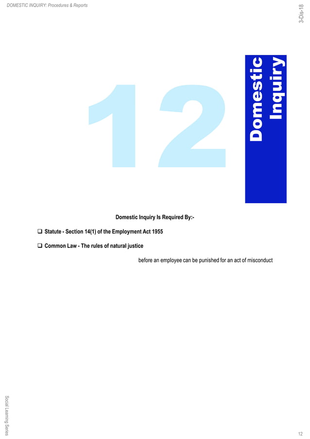 Domestic inquiry procedures & reports 5 dec-18 | PDF