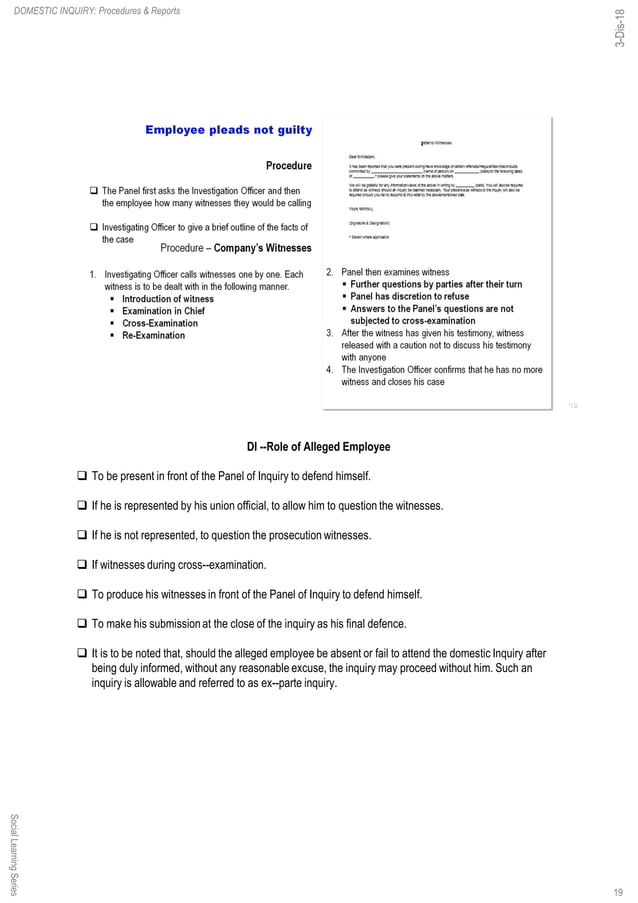 Domestic inquiry procedures & reports 5 dec-18 | PDF