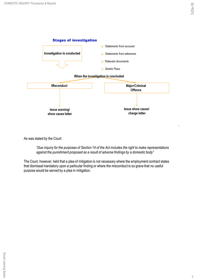 Domestic inquiry procedures & reports 5 dec-18 | PDF