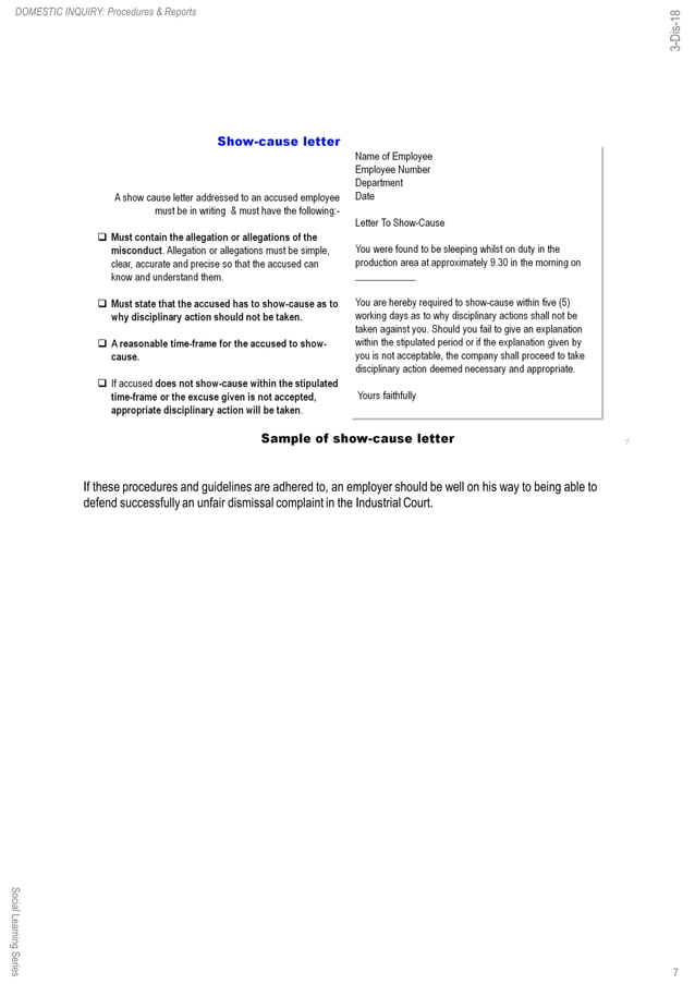 Domestic inquiry procedures & reports 5 dec-18 | PDF