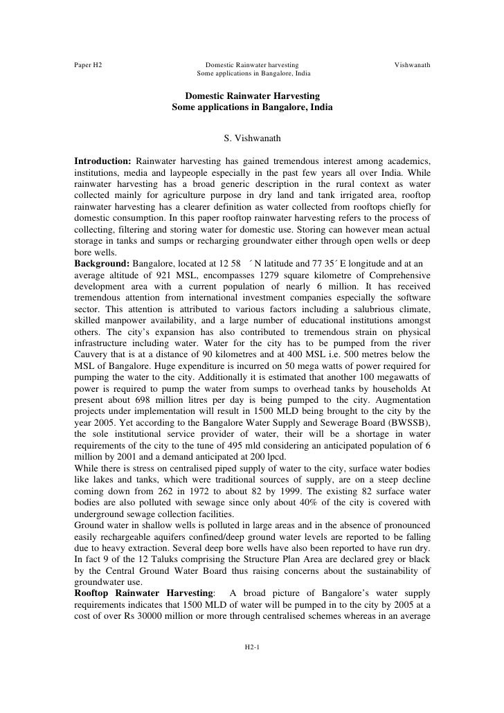 Rain Water Harvesting Essay in English Words rain water harvesting essay