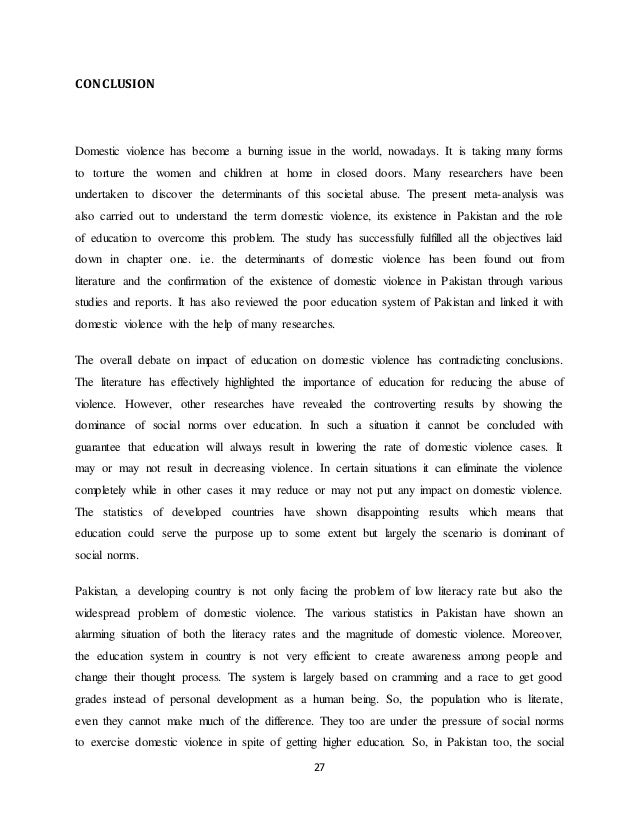 How to conclude an essay about domestic violence