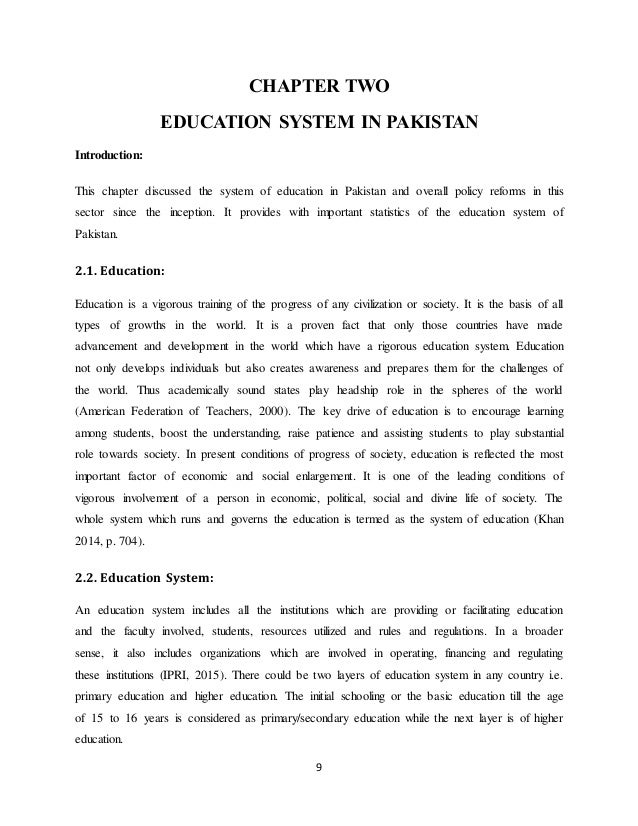 Example Of A Thesis Statement In An Essay Chapter Two Education Essays On Health Care Reform also Persuasive Essay Topics High School Students Impact Of Education On Domestic Violence Essay On Business