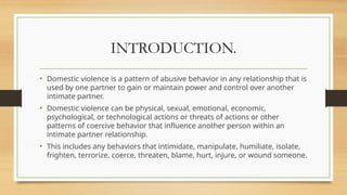 Intimidating Pattern DOMESTIC VIOLENCE IN PREGNANCY & GYNAECOLOGY.pptx