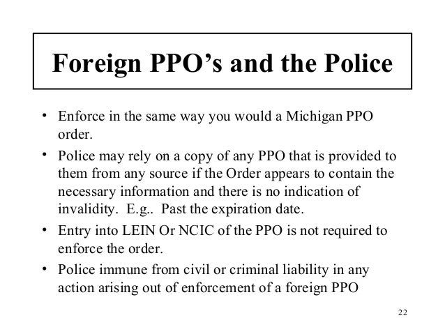 Michigan Law Domestic Violence PPO