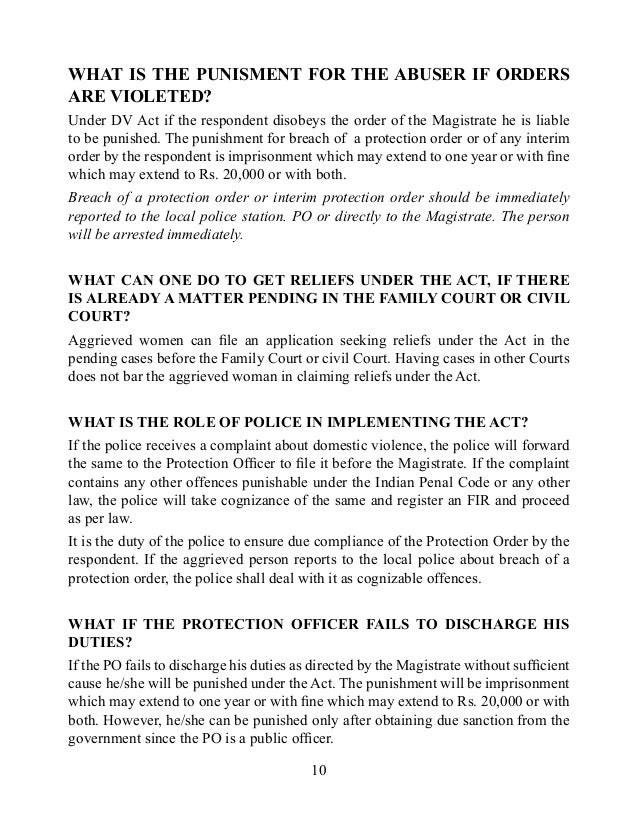 Domestic Violence Act 2005 in English