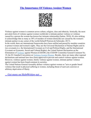 Domestic Violence Against Women And Children