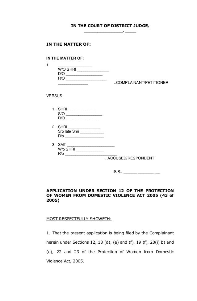 agreement divorce 5 form complaint format Domestic 12 under section violence agreement divorce 5 form complaint format Domestic 12 under section violence